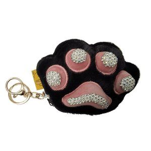 Mini Purse Cat Paw Fluffy Plush Chain Cash Coin Holder